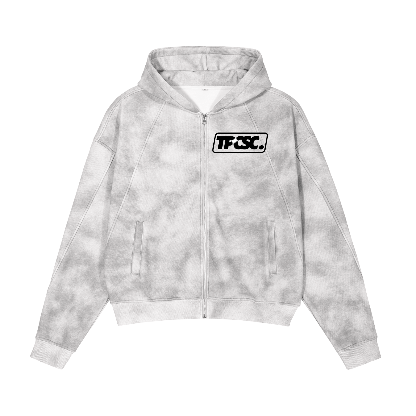 Dirty Washed Zip-Up Fleece Hoodie
