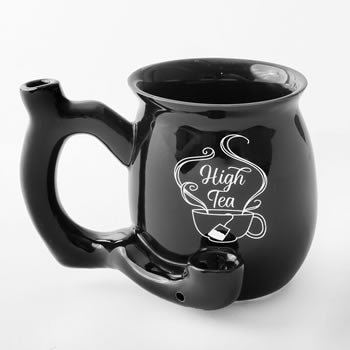 Fashioncraft 4" Ceramic Pipe Mug-High Tea Black