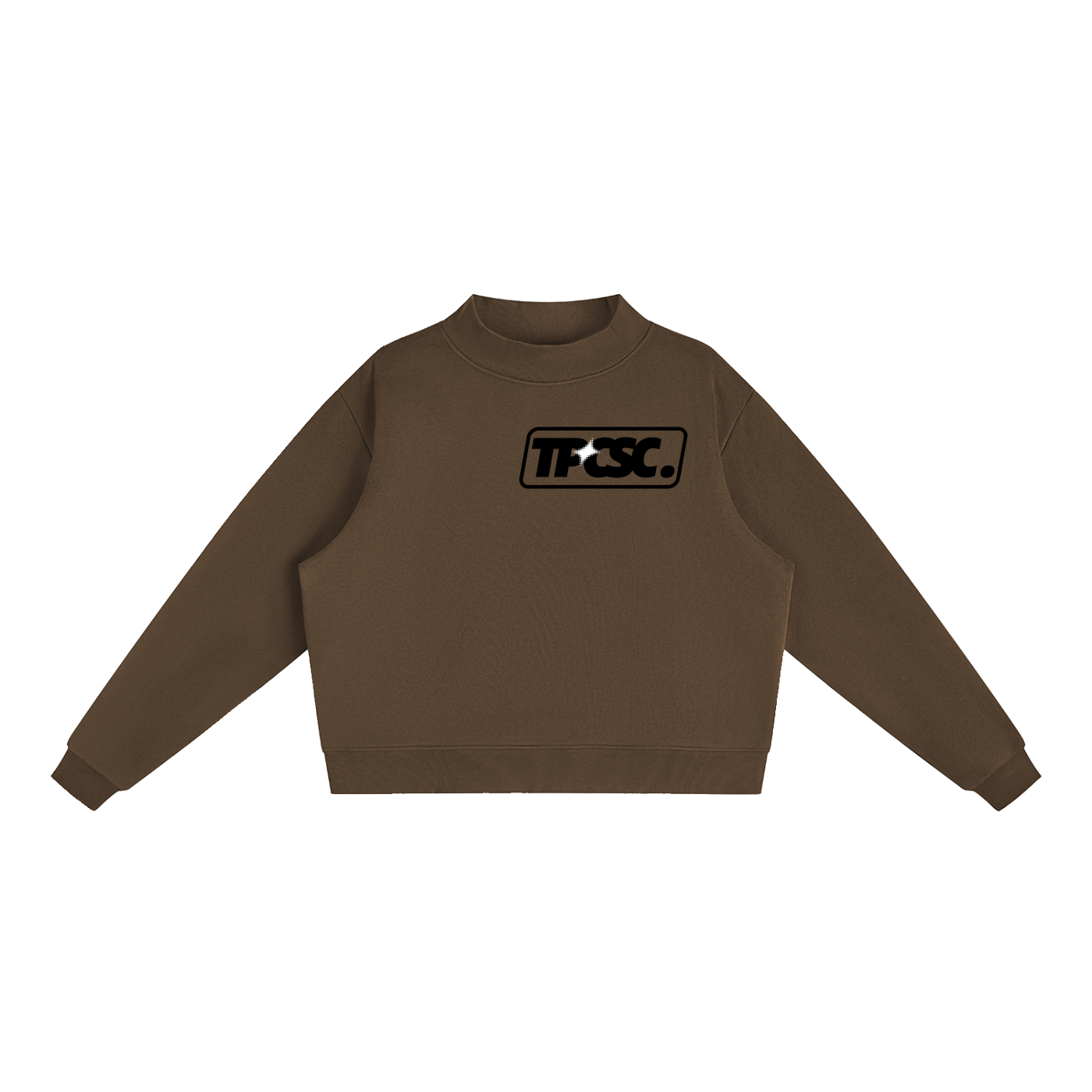 Essential Fleece Mock-Neck Crew Sweatshirt