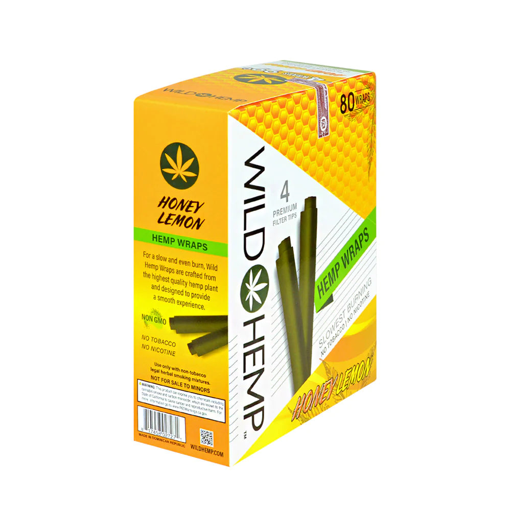 Wild Hemp Wraps 4/pk 20ct/bx - Honey Lemon