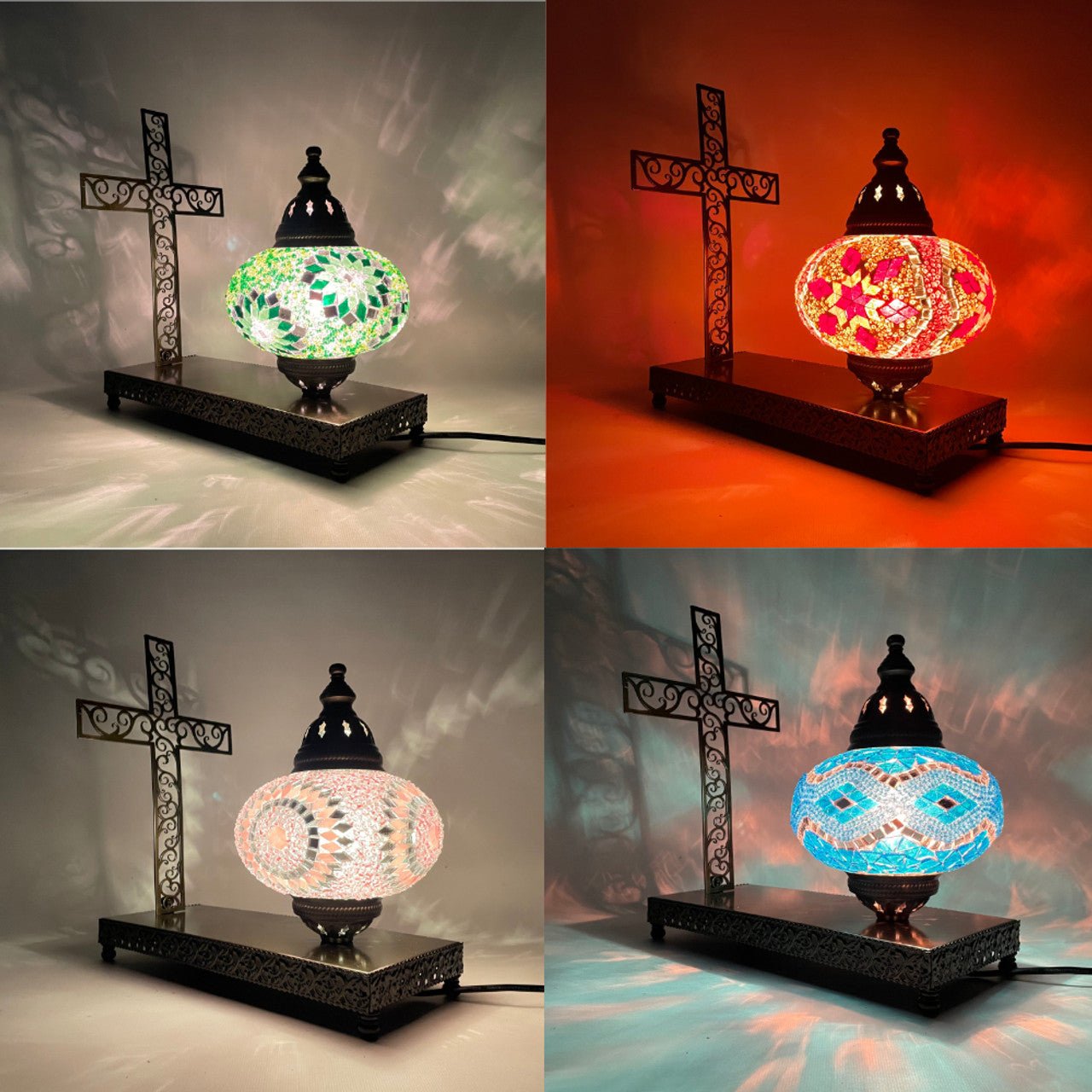 Backlit Cross Lamp with Mosaic Bulb 1 Count Assorted Color - TPCSUPPLYCO