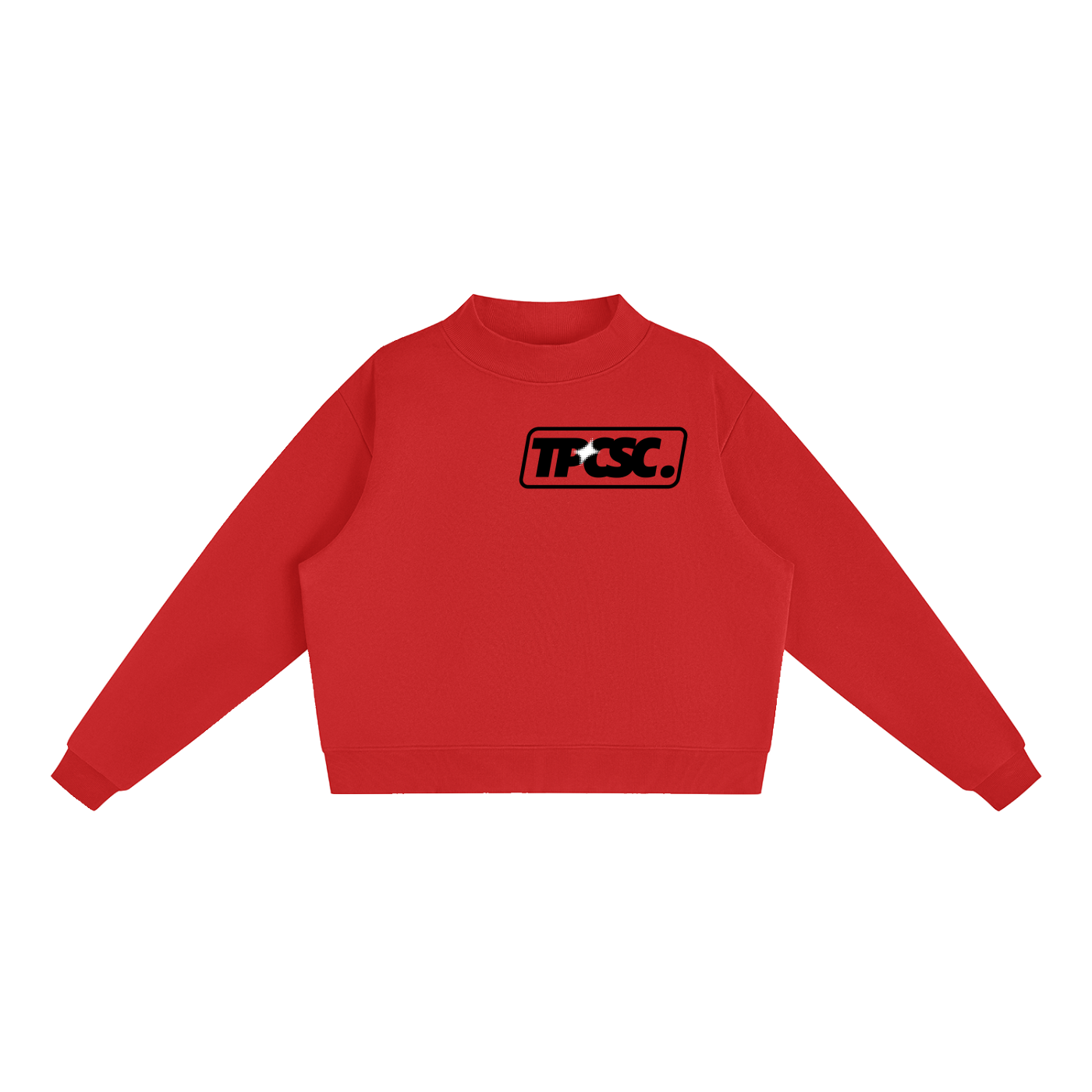 Essential Fleece Mock-Neck Crew Sweatshirt