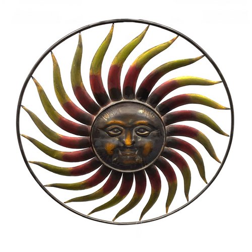 Colorful Sun Metal Wall Décor 37" D - TPCSUPPLYCO