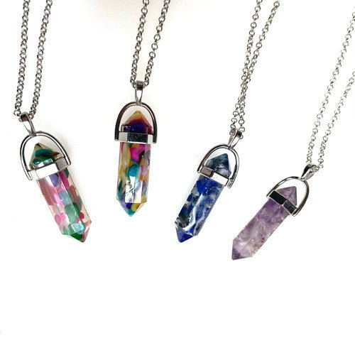 Crystal Point Necklace Assorted Colors 1 Count - TPCSUPPLYCO