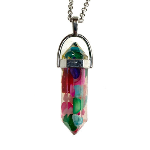 Crystal Point Necklace Assorted Colors 1 Count