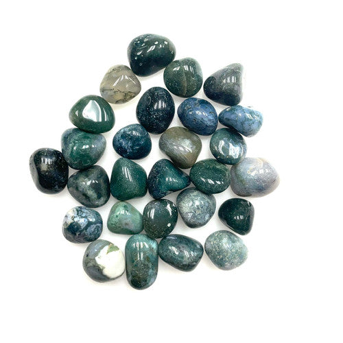 Moss Agate Tumbled by the Pound 1"-2" Pieces