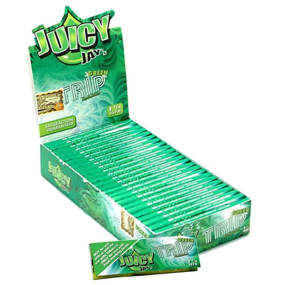 Juicy Jay's 1 1/4'' Rolling Paper -Green Trip 32/pk 24ct/bx