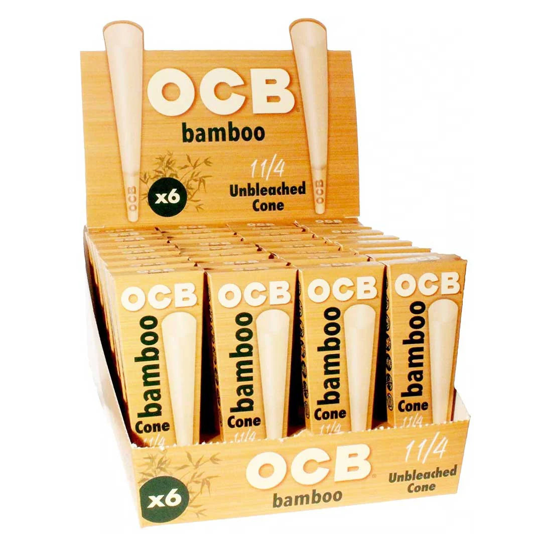 OCB Bamboo Cones 1 1/4" 6pk 32CT/BX