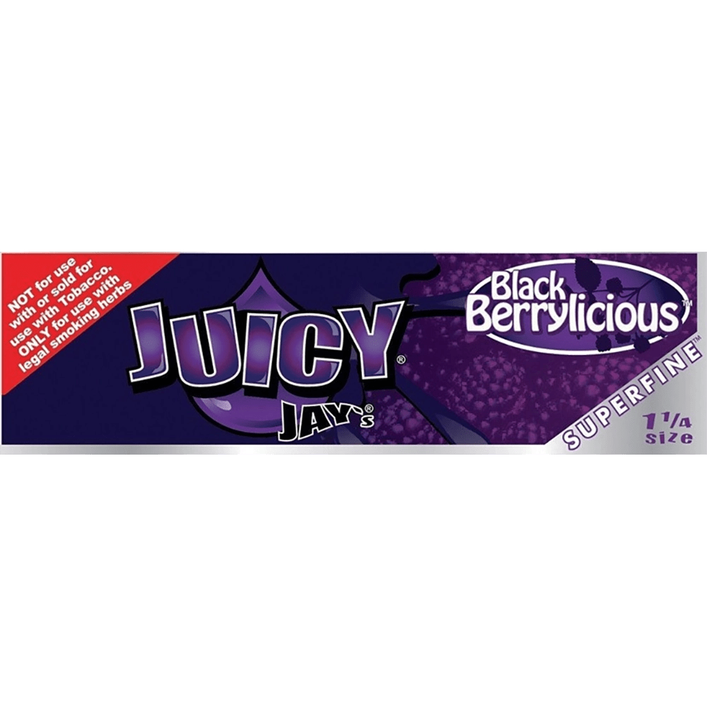Juicy Jay's 1 1/4'' Rolling Paper Black Berrylicious 32pk 24c* - TPCSUPPLYCO