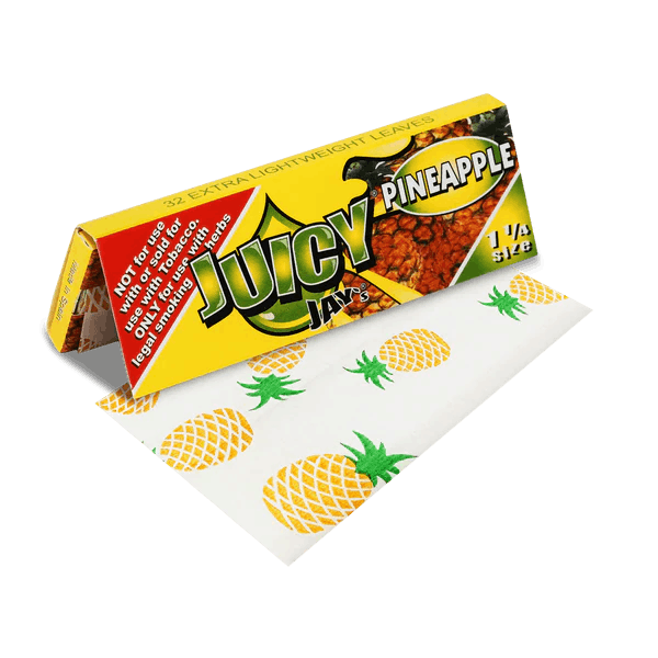 Juicy Jay's 1 1/4" Rolling Paper - Pineapple 32/pk 24ct/bx - TPCSUPPLYCO
