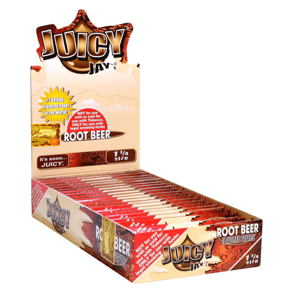 Juicy Jay's 1 1/4" Rolling Paper - Root Beer 32/pk 24ct/bx - TPCSUPPLYCO