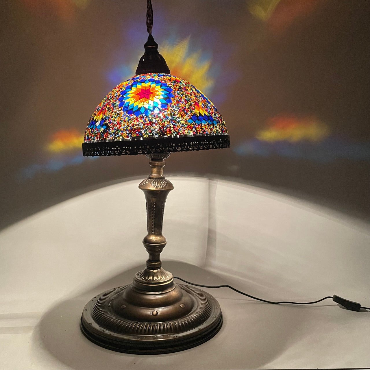 Large Tiffany Style Turkish Mosaic Lamp 24" x 11.75" 1 Count Assorted Colors - TPCSUPPLYCO