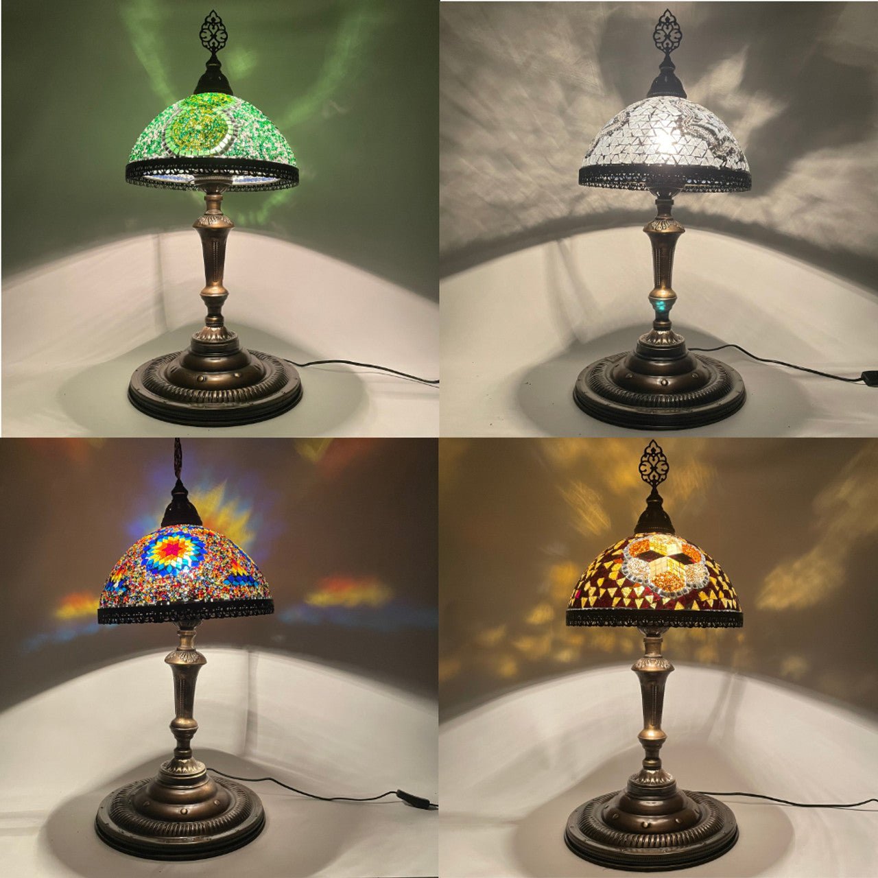 Large Tiffany Style Turkish Mosaic Lamp 24" x 11.75" 1 Count Assorted Colors - TPCSUPPLYCO