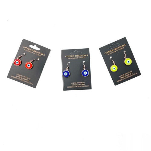 Rose Gold Evil Eye Earrings 1 Count Assorted Color Eye - TPCSUPPLYCO