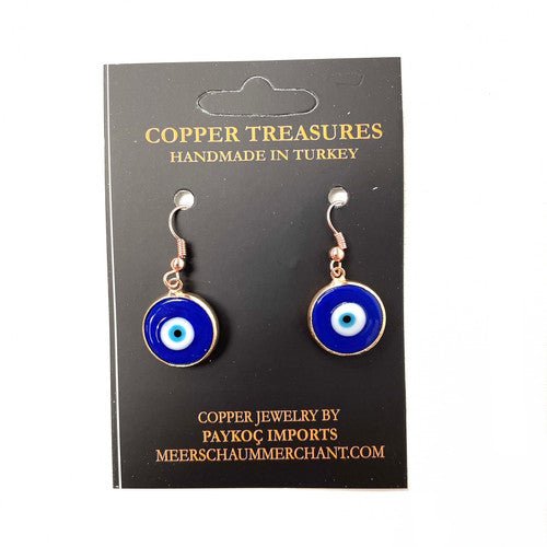 Rose Gold Evil Eye Earrings 1 Count Assorted Color Eye - TPCSUPPLYCO