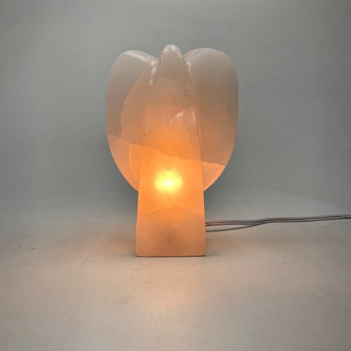 Selenite Angel Lamp 8" from Morocco - TPCSUPPLYCO