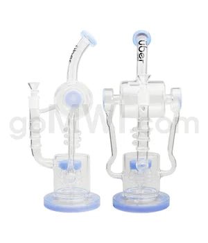 Uber 15" (5mm) Glass Recycler Waterpipe - Jade Blue - TPCSUPPLYCO