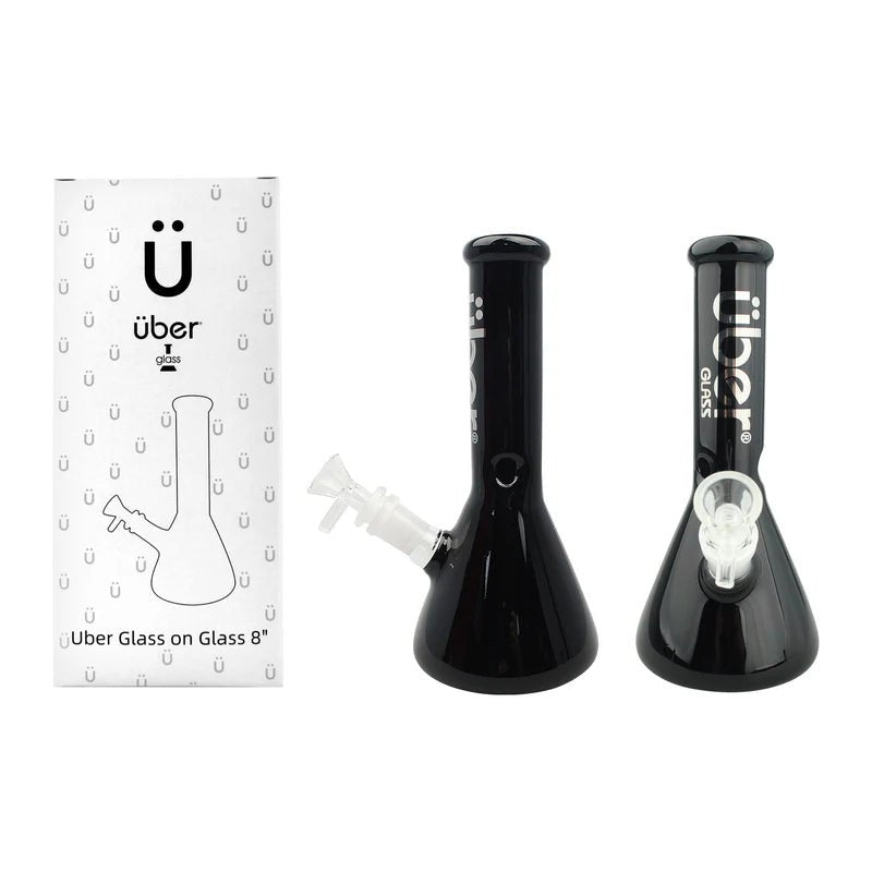 Uber GOG 8" (38x4mm) Waterpipe - Black - TPCSUPPLYCO
