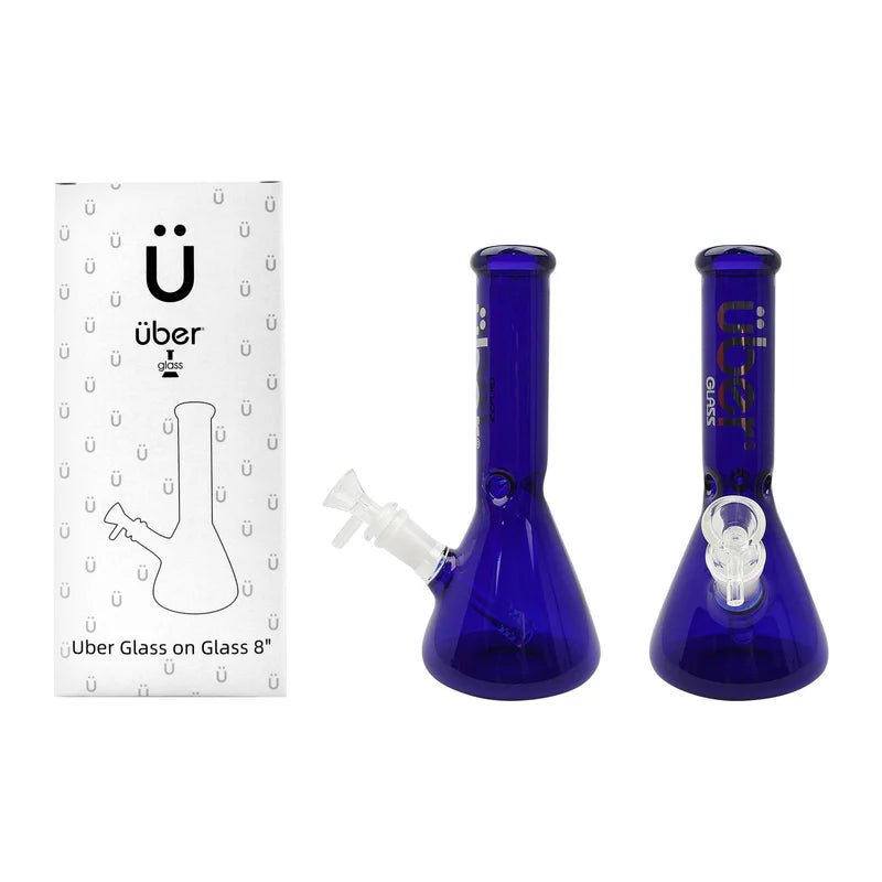 Uber GOG 8" (38x4mm) Waterpipe - Blue - TPCSUPPLYCO