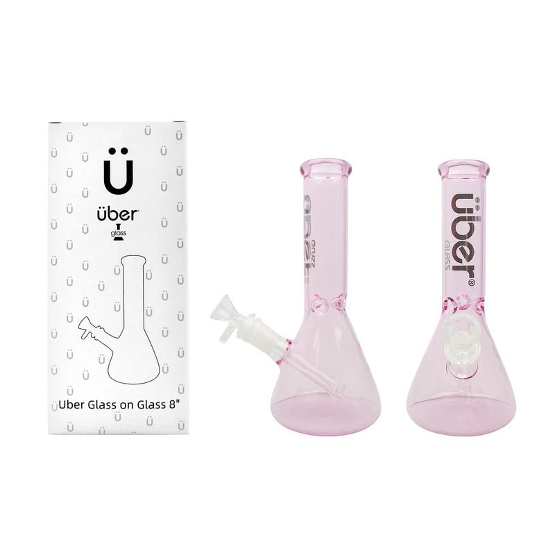 Uber GOG 8" (38x4mm) Waterpipe - Pink - TPCSUPPLYCO