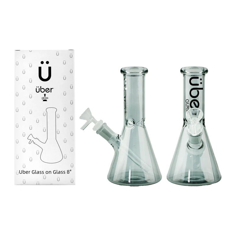 Uber GOG 8" (38x4mm) Waterpipe - Smoky Black - TPCSUPPLYCO