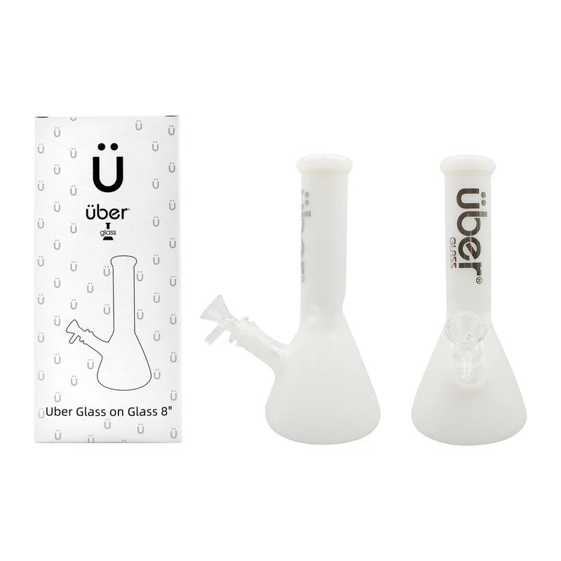 Uber GOG 8" (38x4mm) Waterpipe - White - TPCSUPPLYCO