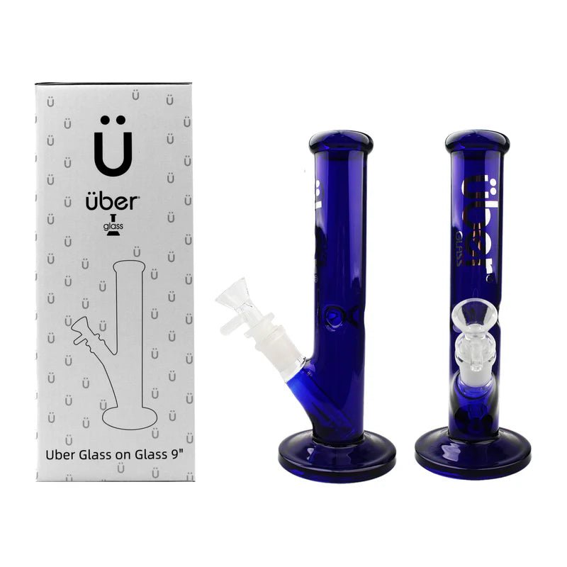 Uber GOG 9" 5mm Straight Ice Pinch - Clear Blue - TPCSUPPLYCO