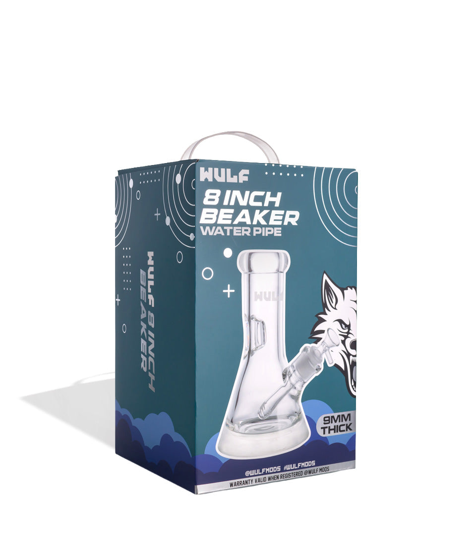 Wulf Glass 9mm 8 Inch Beaker Water Pipe Packaging Angle View