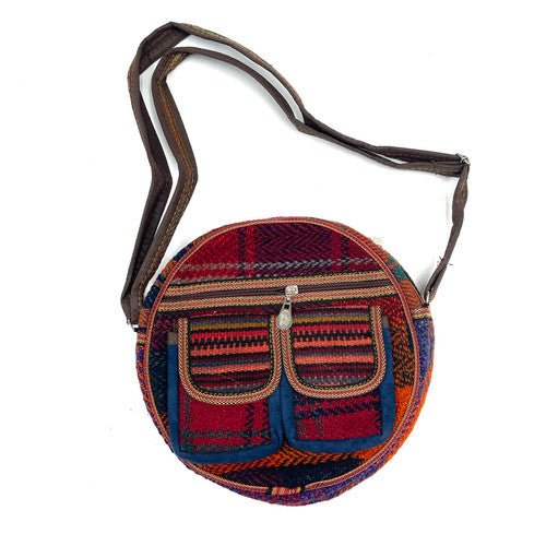 10" Turkish Kilim Canteen Side Bag Purse 1 Count Assorted - TPCSUPPLYCO