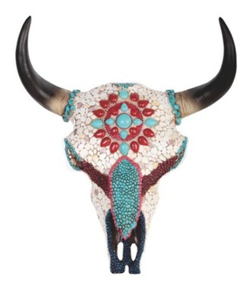 11" Buffalo Skull Wall Plaque 11753 - TPCSUPPLYCO