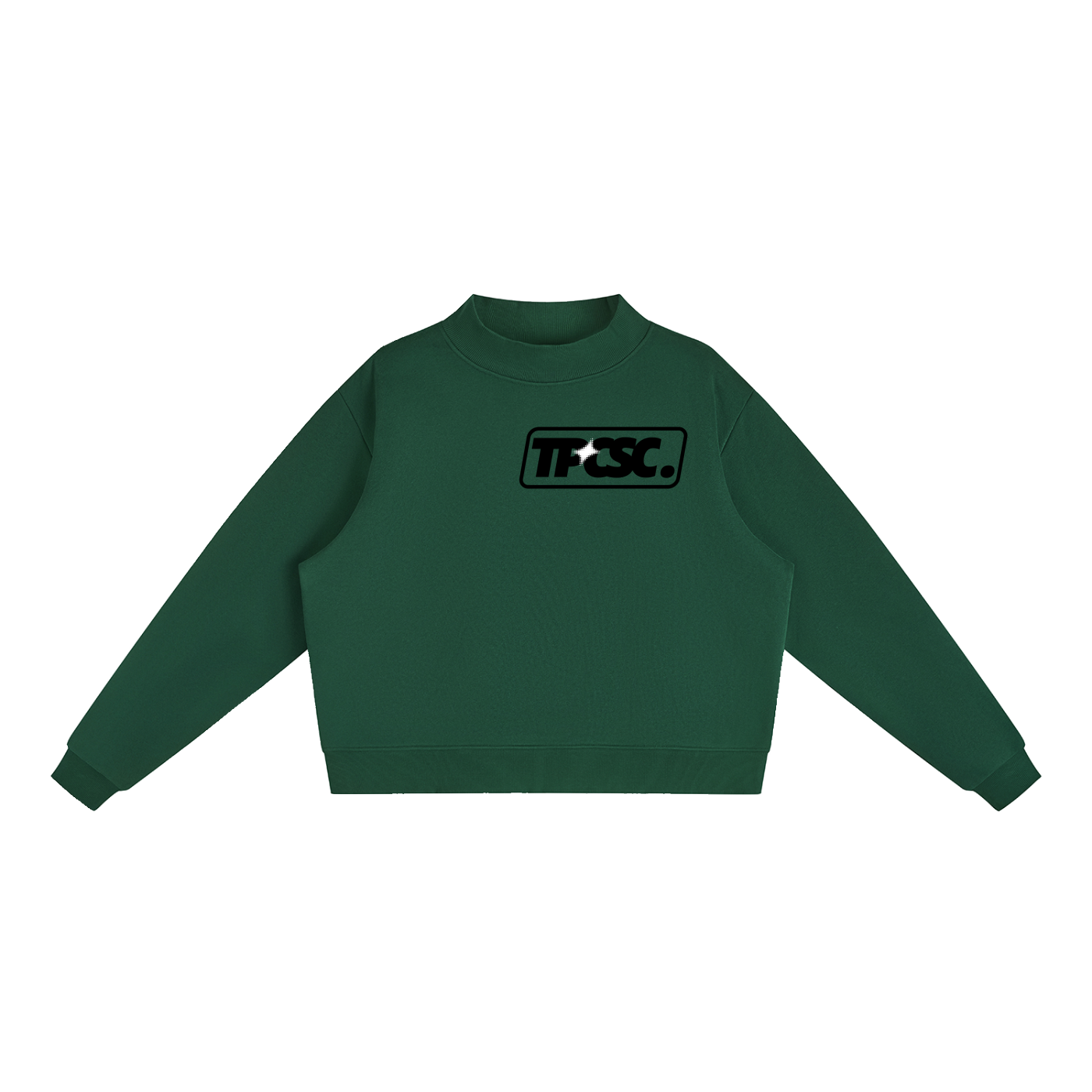 Essential Fleece Mock-Neck Crew Sweatshirt