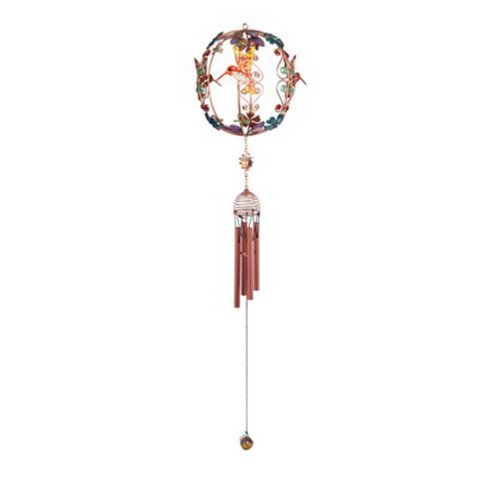 3 Hummingbirds Bird 3D Round 30" Copper Gem Chime, - TPCSUPPLYCO