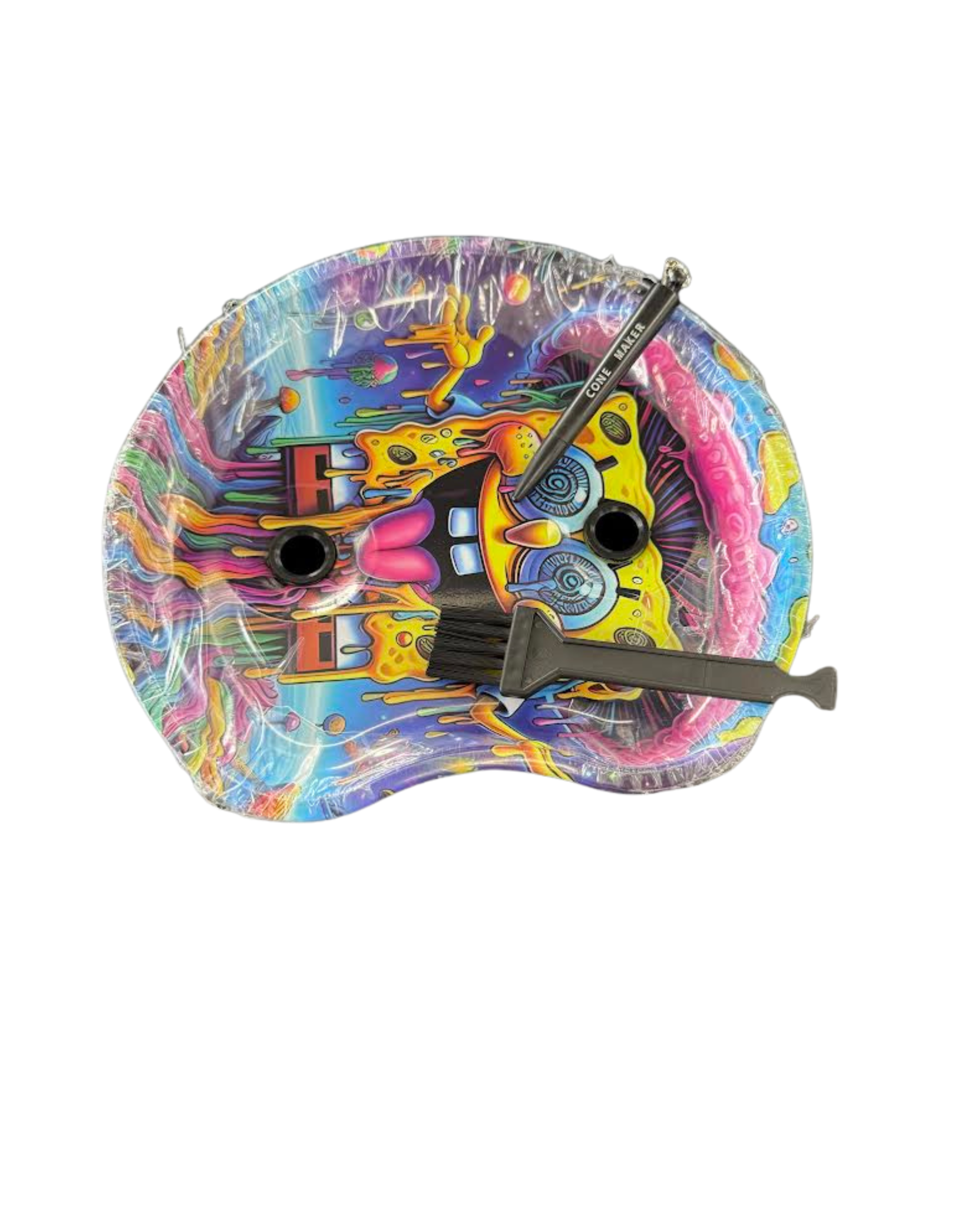 Multifunctional Rolling Tray Table Set Smoking Accessories Rolling Tray with Stand Spongebob