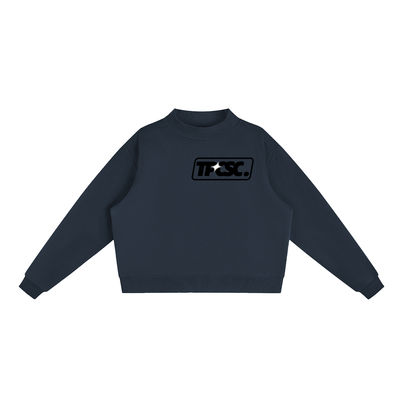 Essential Fleece Mock-Neck Crew Sweatshirt