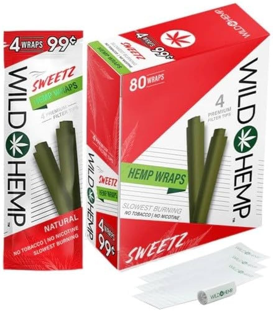 Wild Hemp Wraps 4/pk 20ct/bx - Sweetz