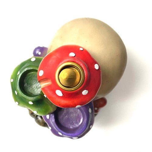 6" Skull Tri Mushroom Backflow Incense Burner - TPCSUPPLYCO