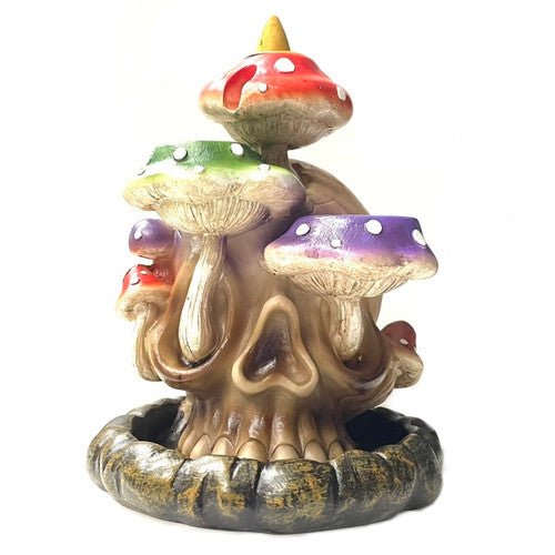 6" Skull Tri Mushroom Backflow Incense Burner - TPCSUPPLYCO