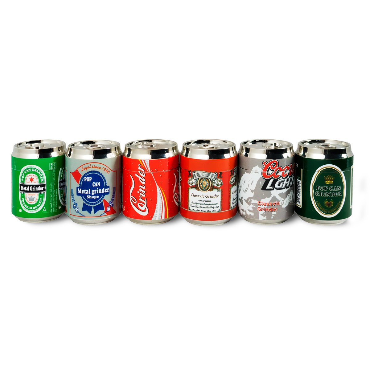 Grinder 3pc 2.1" 52mm Assorted Can Designs 6PC/BX