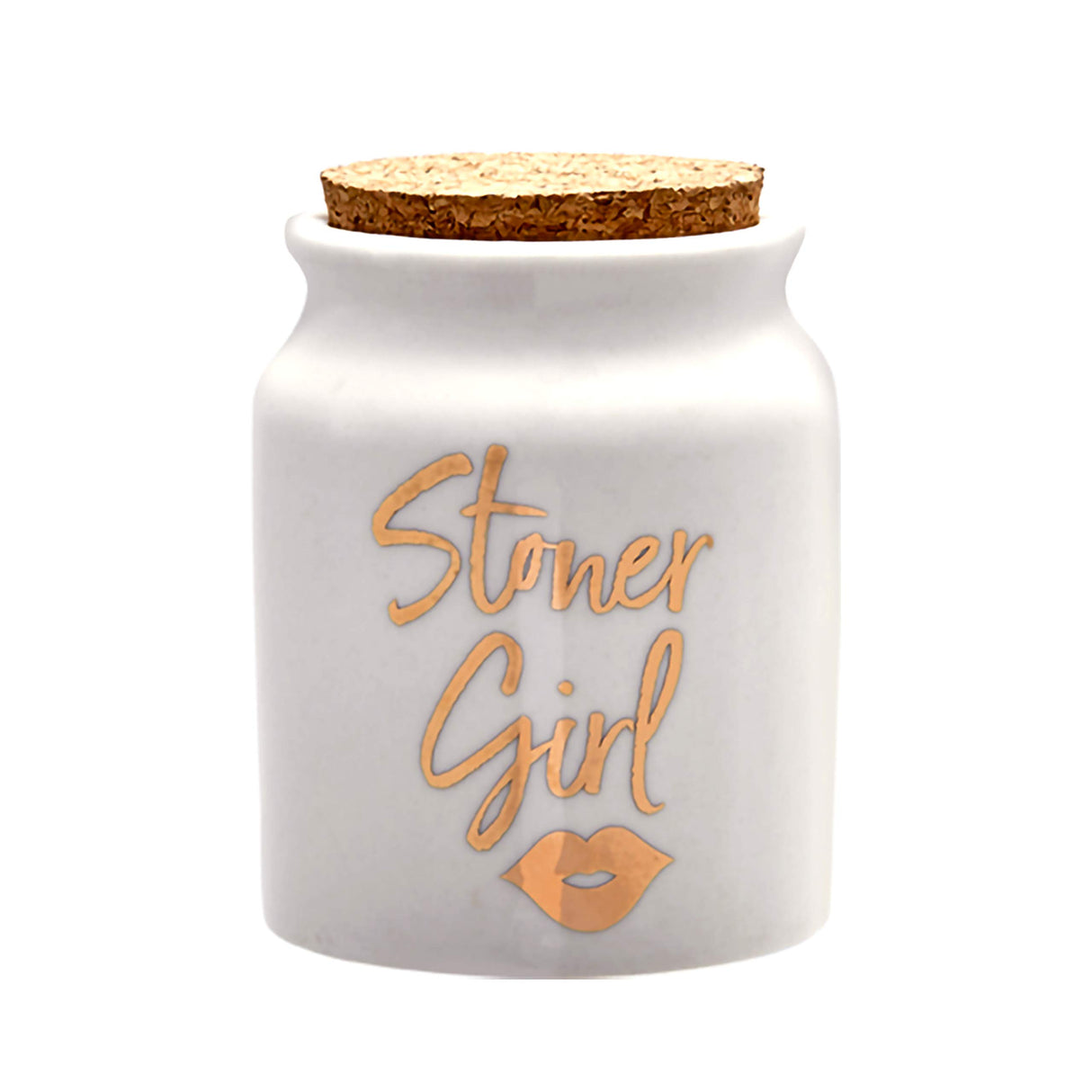 Fashioncraft 1oz Ceramic Stash Jar-Stoner Girl White