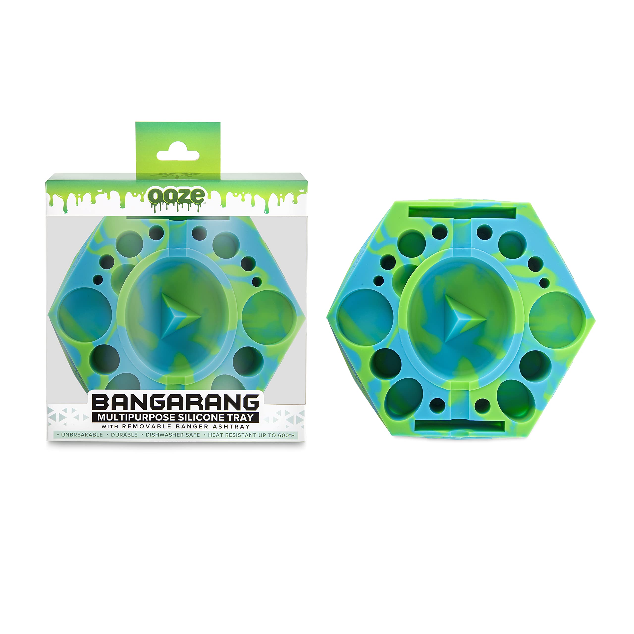 Ooze Bangarang 5" Silicone Ashtray Dab Station-Spring Rain*