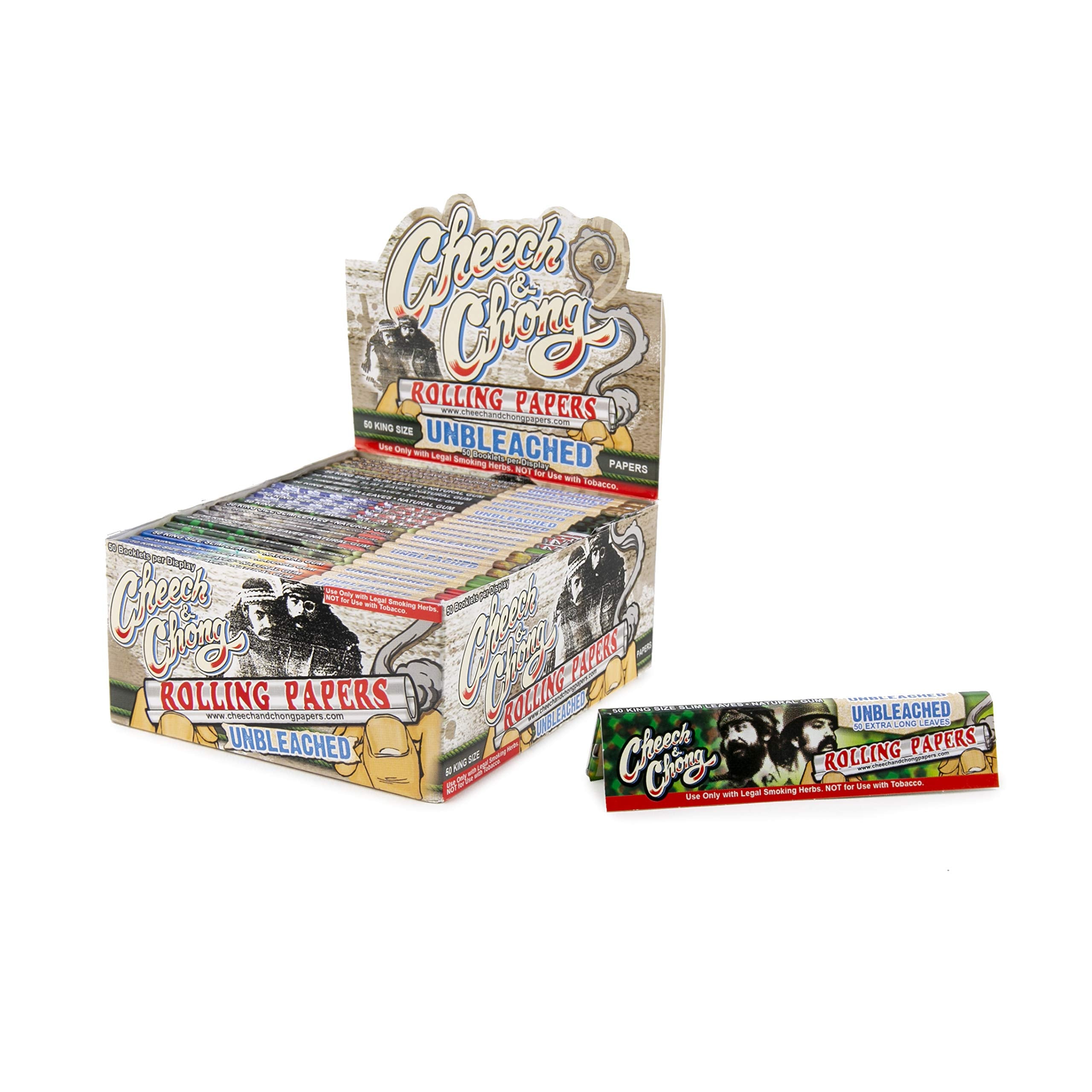 Cheech & Chong Hemp AND Unbleached King Size Rolling Papers 50/pk 50ct/bx