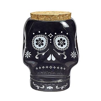 Fashioncraft 1oz Ceramic Stash Jar-Black Skull