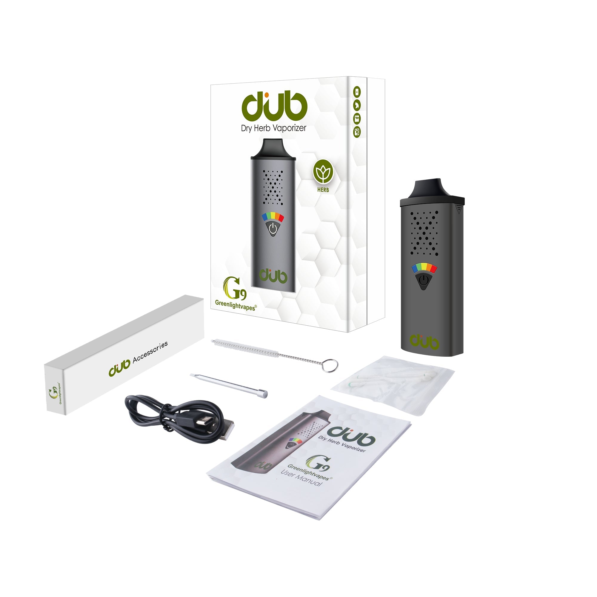 G9 DUB Dry Herb Vaporizer-Dark Black