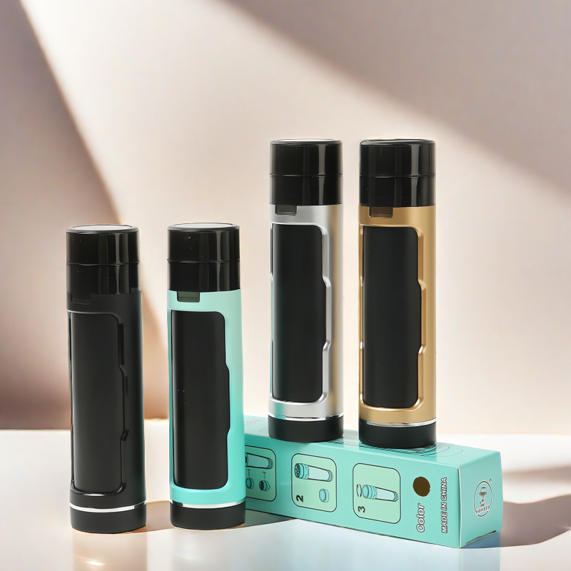 Portable Plastic Funnel Filler Herb Grinder Double Tube Storage Tobacco Crusher with Cone Filler