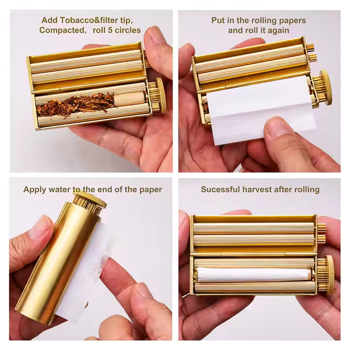 Luxury Classic Brass Manual Smoke Rolling Cigarette 70mm Herb