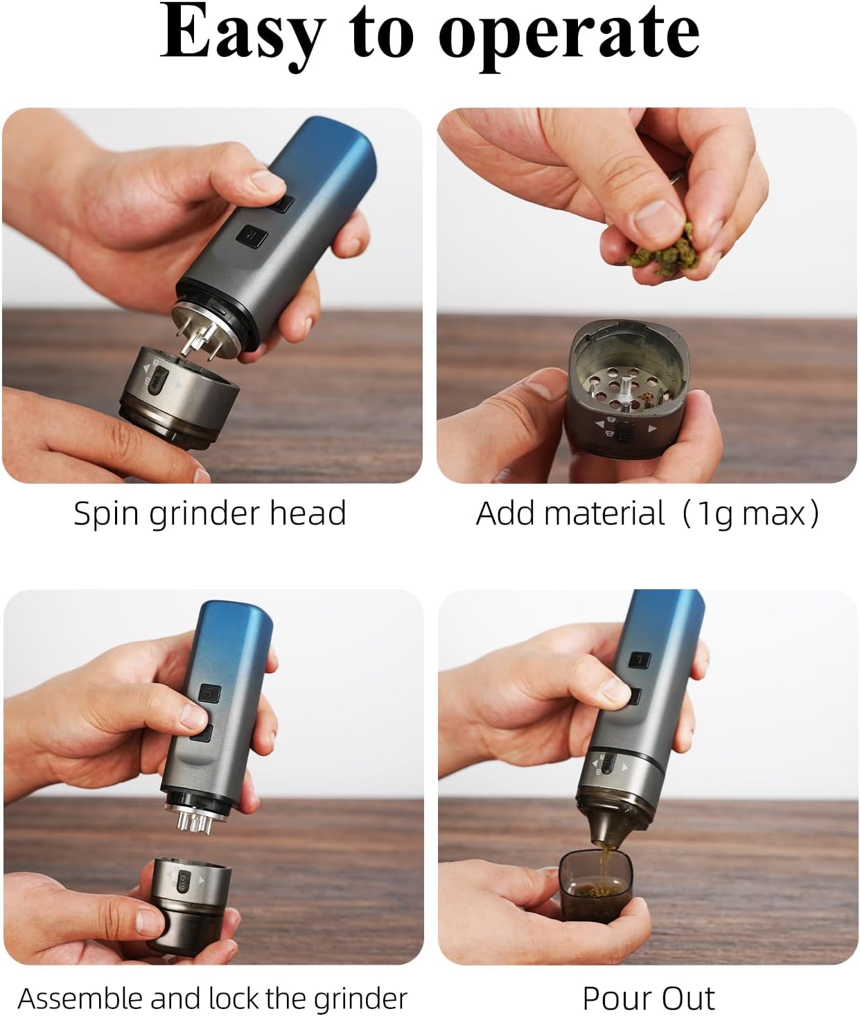 USB Electric Portable Smoke Grinder Automatic Spice Grinder with Gift Box
