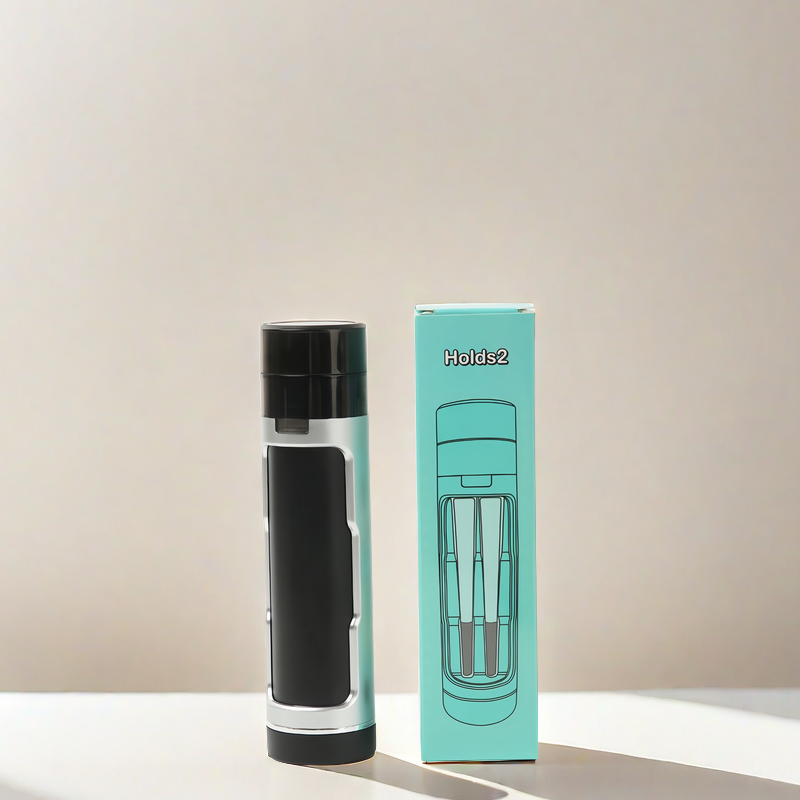 Portable Plastic Funnel Filler Herb Grinder Double Tube Storage Tobacco Crusher with Cone Filler
