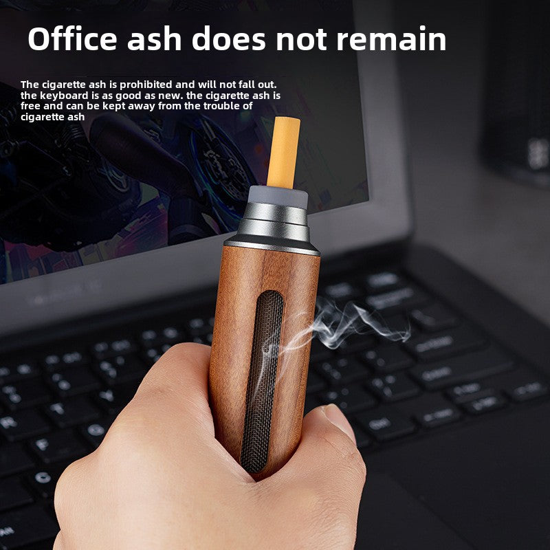 Modern Portable Ashtray Cigarette Holder Ash Packed Smokeless Wooden Ash-free Car Handheld Ashtray Smoking Accessory