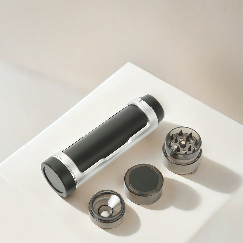Portable Plastic Funnel Filler Herb Grinder Double Tube Storage Tobacco Crusher with Cone Filler