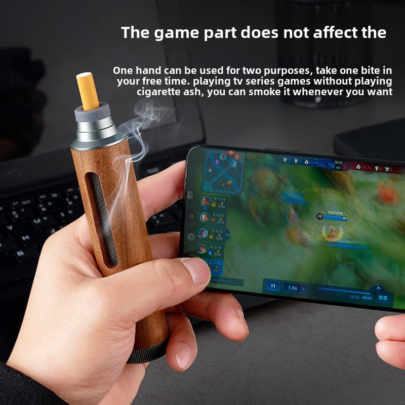 Modern Portable Ashtray Cigarette Holder Ash Packed Smokeless Wooden Ash-free Car Handheld Ashtray Smoking Accessory